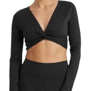 JoyLab XL cropped twist front textured active top TLS1 2244